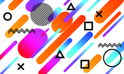 Illustration vector graphic of memphis. Fit for wallpaper background