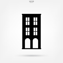 Building icon. Architecture identity with detail and element design. Vector.