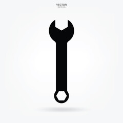 Craftsman tool icon. Wrench sign and symbol. Vector.
