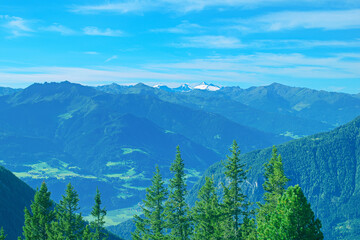 Fototapeta na wymiar View from Rofan Mountains in Tyrol, Austria 