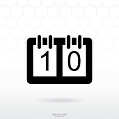 Soccer scoreboard icon. Soccer football sport sign and symbol for template design. Vector.