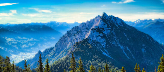 View from Rofan Mountains in Tyrol, Austria