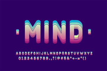 Modern and Stylish typeface, youth typography style, spectrum effect alphabet with full character Numbers and Symbols.