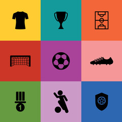 Soccer referee icon set. Abstract football sign and symbol. Vector.