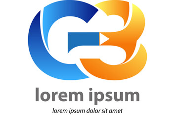 Vector abstract, modification letter G and 3 as a symbol