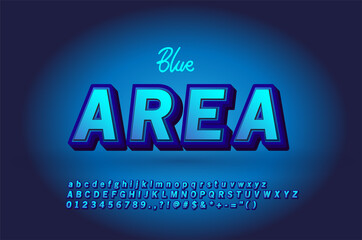 Naklejka na ściany i meble Modern Bold Font Effect With Highlight Blue Gradient Color and Shadow Effect.
