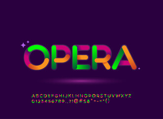 Obraz premium Modern style font, alphabet letters and numbers colorful decorative style, vector illustration