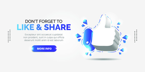 facebook promotion design for like and share. Premium vector