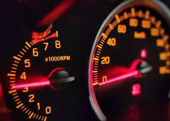 speedometer on black