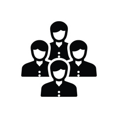 Black solid  icon for folk