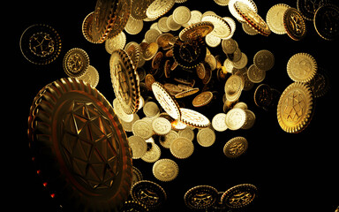 落下するコイン