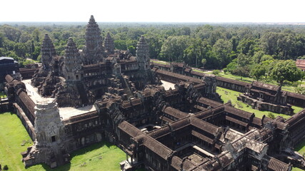 Angkor Wat aerial footage