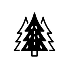 Obraz premium Black solid icon for pine