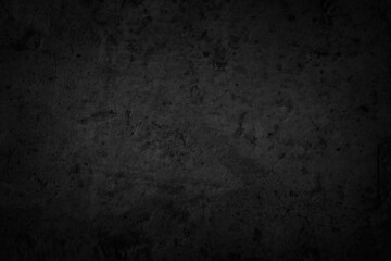 Close up retro plain dark black cement & concrete wall background texture for show or advertise or...