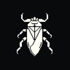 Water bug icon isolated vector illustration. Video game assets. Pixel art 8-bit sprite. Sticker, logo and embroidery design.