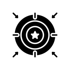 Black solid  icon for aim 