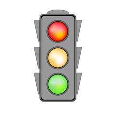 Stoplight sign. Icon traffic light on white ground