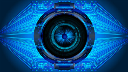 Blue eye cyber circuit future technology concept background