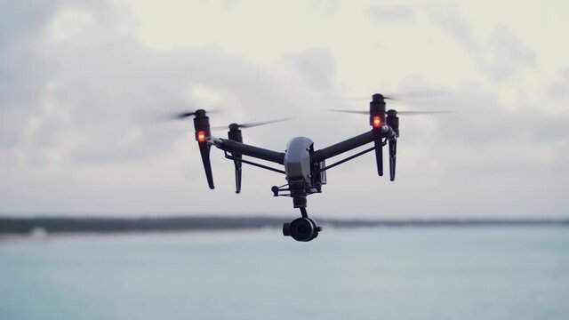 Slow Motion footage of flying drone - DJI Inspire 2 - Quadcopter