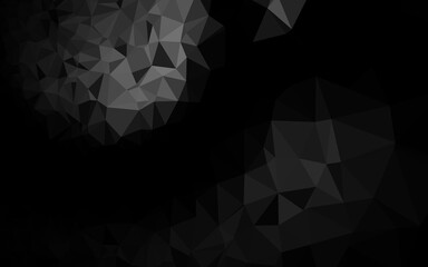 Dark Black vector shining triangular background. A sample with polygonal shapes. New texture for your design.