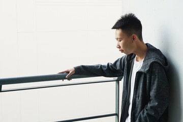 close up young man in Bangkok Thailand