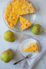 sweet home made vanilla pear pie