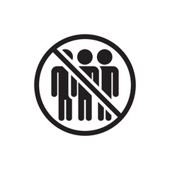 no crowding icon symbol sign vector