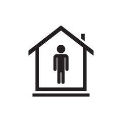 stay at home icon symbol sign vector