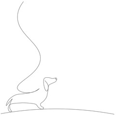 Cute dog drawing on white background. Vector illustration