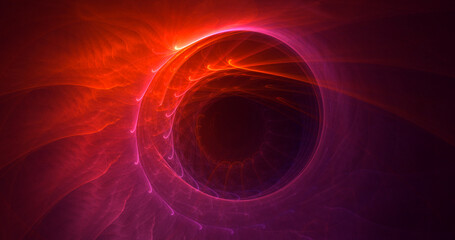 3D rendering abstract multicolor fractal light background