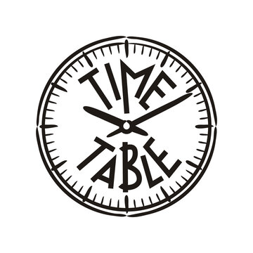 Timetabling Clock Vector Timetable Icon
