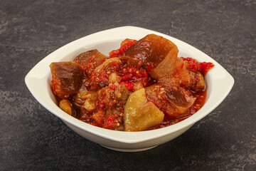 Caucasian vegan cuisine - ajapsandali with vegetables