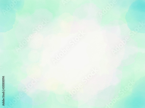Fototapete 背景 素材 水彩 テクスチャ グリーン系のあたたかみのあるグラデーション 水彩背景デザイン研究所