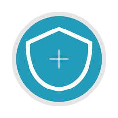 Obraz premium medical shield protection symbol, blue silhouette icon