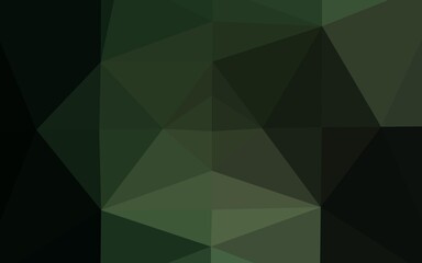 Dark Green vector low poly layout. A sample with polygonal shapes. Triangular pattern for your business design.