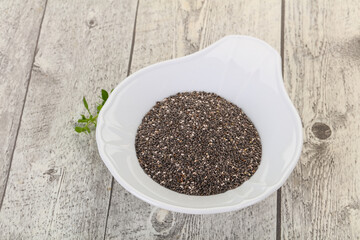 Dietary Chia seeds in the bowl