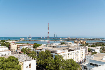 Djibouti aerial view of Rue de Venise downtown