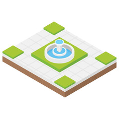 
Isometric icon of a park 
