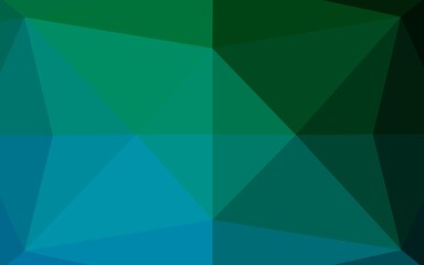 Dark Blue, Green vector polygon abstract background. Modern geometrical abstract illustration with gradient. The elegant pattern can be used as part of a brand book.
