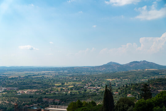 View of Tivoli (near Rome ) from the villa d`Este, Italy
