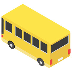 
Bus isometric flat icon 
