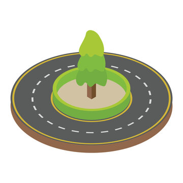 
Isometric roundabout icon 
