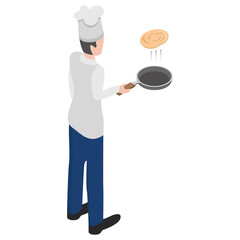 
Flat icon design of baker 
