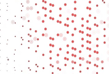 Light Red vector pattern with christmas snowflakes.