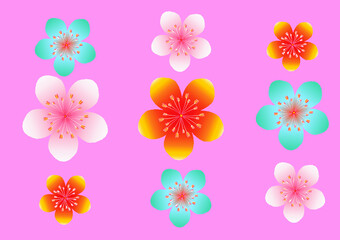 esempio di fiori su sfondo rosa per carta parati cameretta bambina o arredo letto