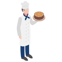 
Flat icon design of baker 
