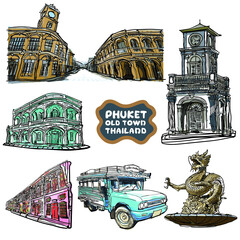 The best landmark of Phuket old town - obrazy, fototapety, plakaty