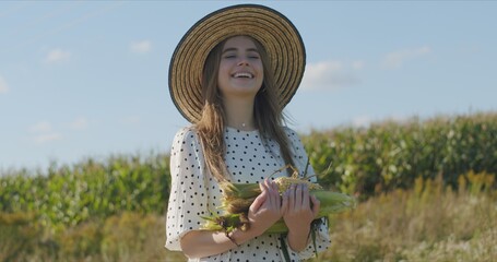 Happy smiling girl with hat