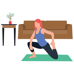 
Fiat icon design of yoga exercise 

