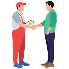 
Courier services flat design icon 
